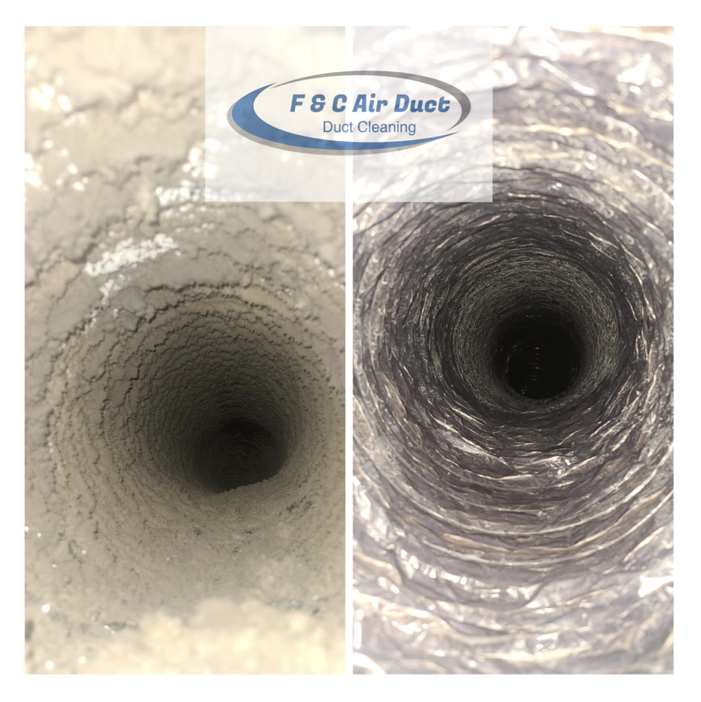 Air duct cleaning before and after